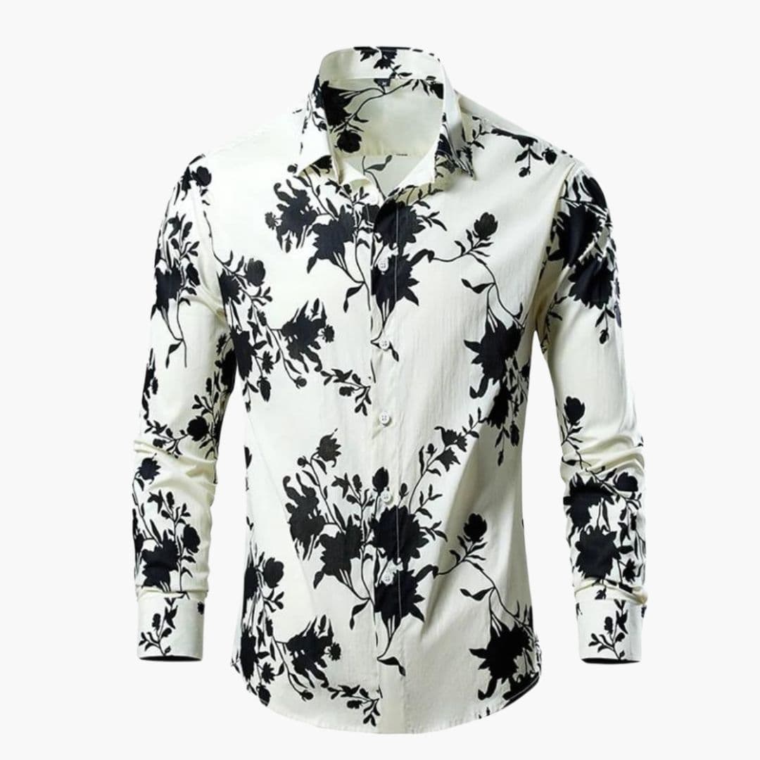 Herren Hemd | Reguläre Passform mit Blumenmuster | Lange Ärmel | Smart Casual Look