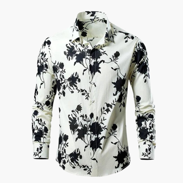 Herren Hemd | Reguläre Passform mit Blumenmuster | Lange Ärmel | Smart Casual Look