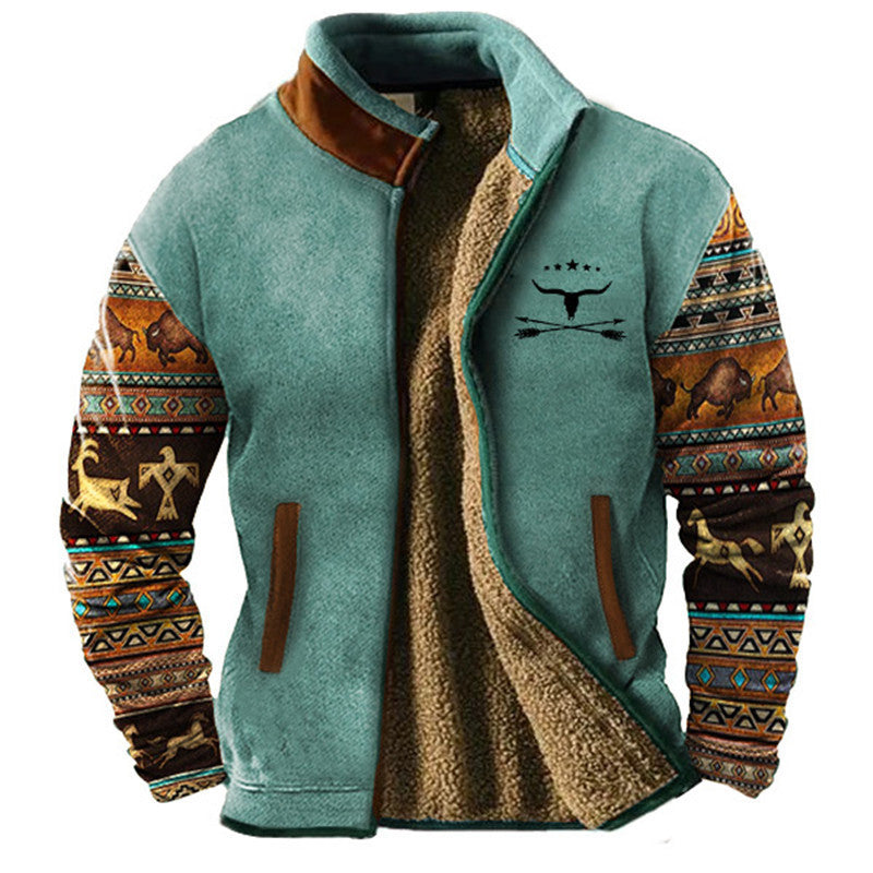 Anton | Men's Casual Jacket with Patterned Sleeves