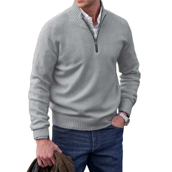 Anton | Herren Kaschmir Pullover mit Reißverschluss