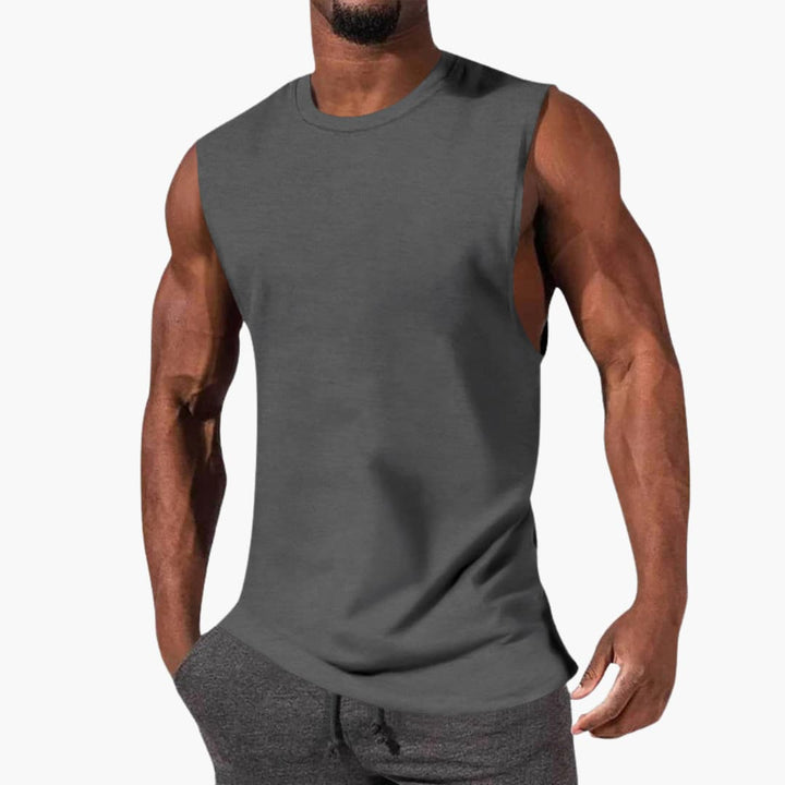 SwissFellas Herren Tank Top ärmellos mit Rundhalsausschnitt, reguläre Passform