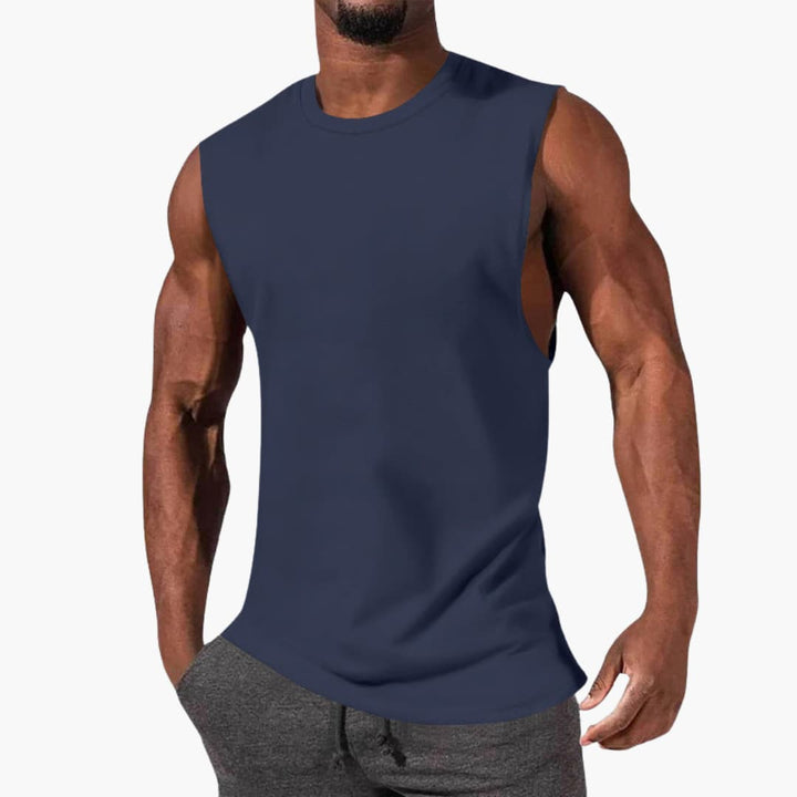 SwissFellas Herren Tank Top ärmellos mit Rundhalsausschnitt, reguläre Passform