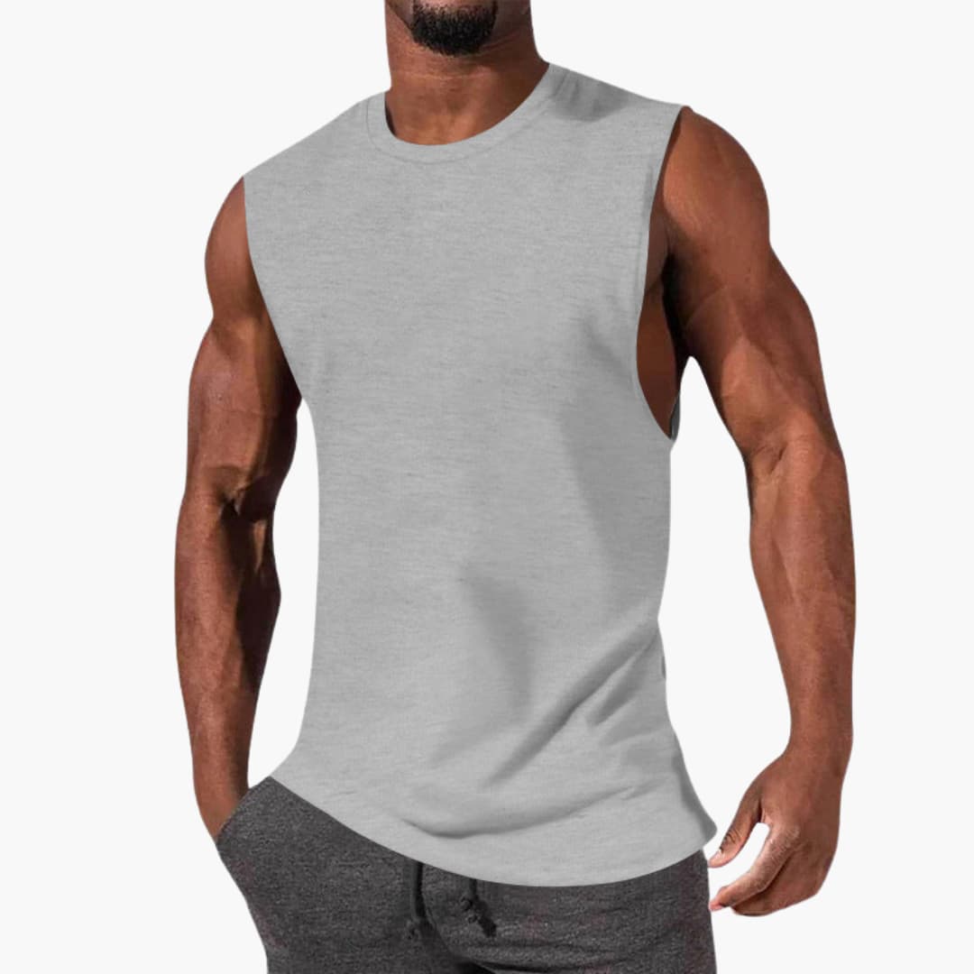 SwissFellas Herren Tank Top ärmellos mit Rundhalsausschnitt, reguläre Passform