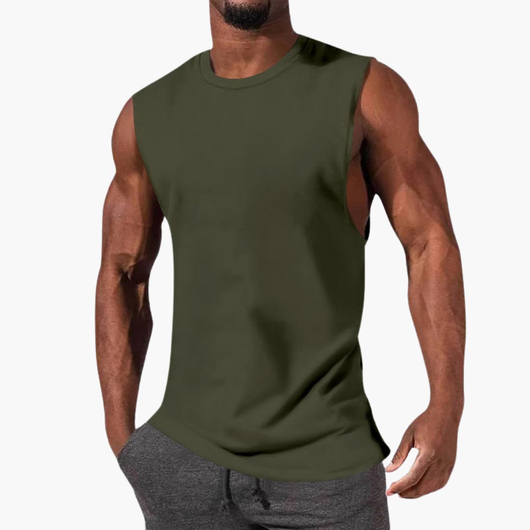 SwissFellas Herren Tank Top ärmellos mit Rundhalsausschnitt, reguläre Passform