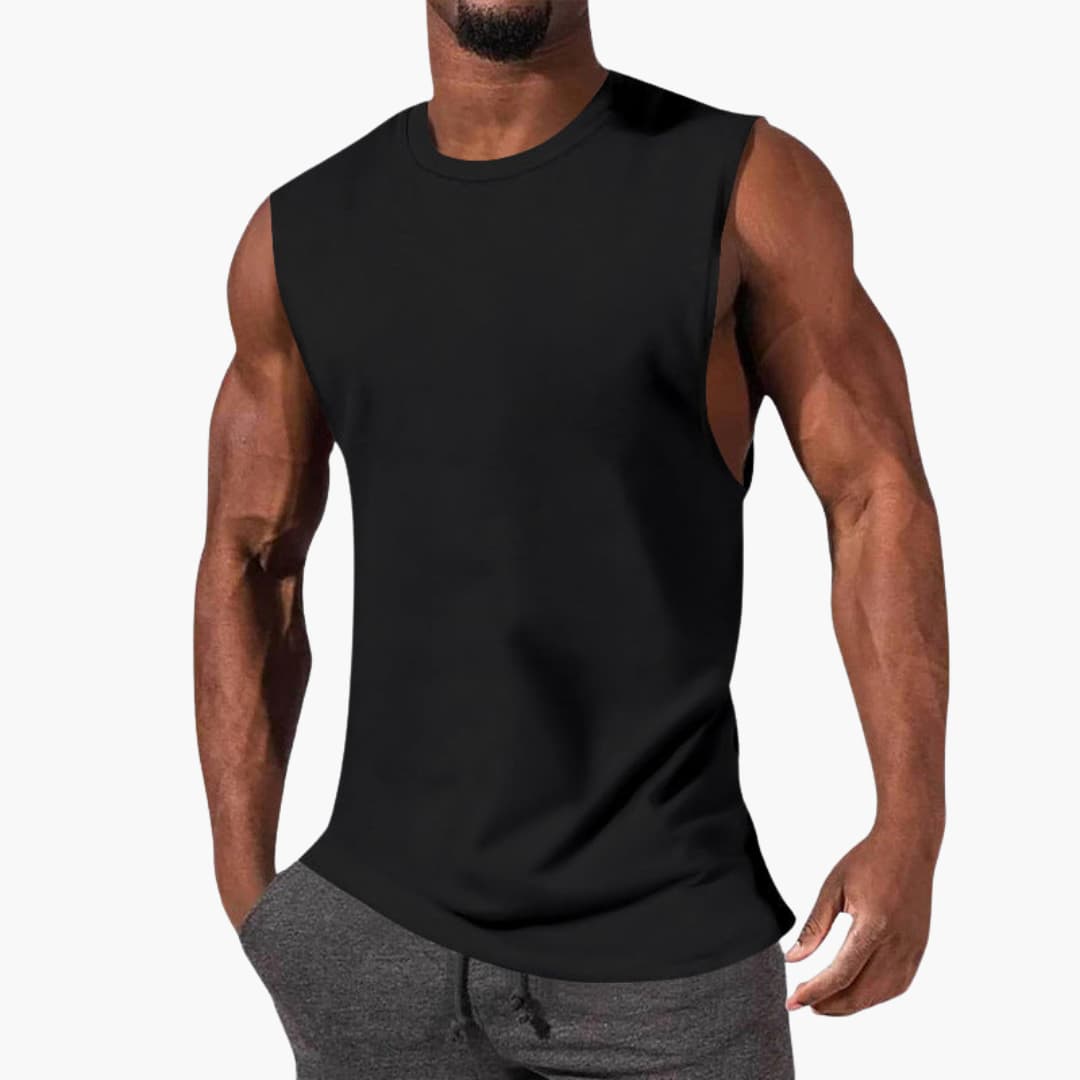 SwissFellas Herren Tank Top ärmellos mit Rundhalsausschnitt, reguläre Passform