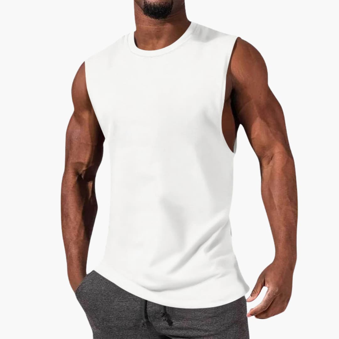 SwissFellas Herren Tank Top ärmellos mit Rundhalsausschnitt, reguläre Passform