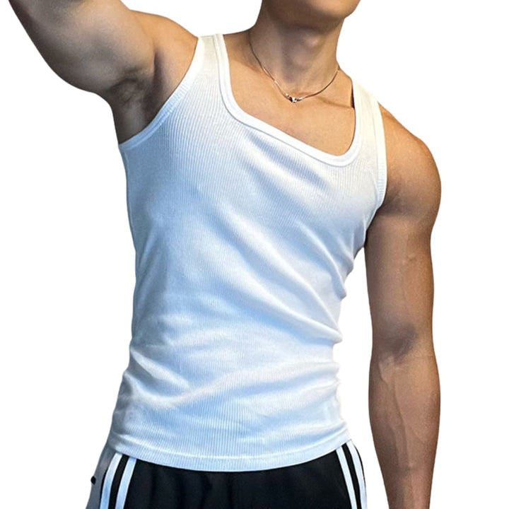 SwissFellas Herren Tank Top ärmellos mit Rundhalsausschnitt, reguläre Passform