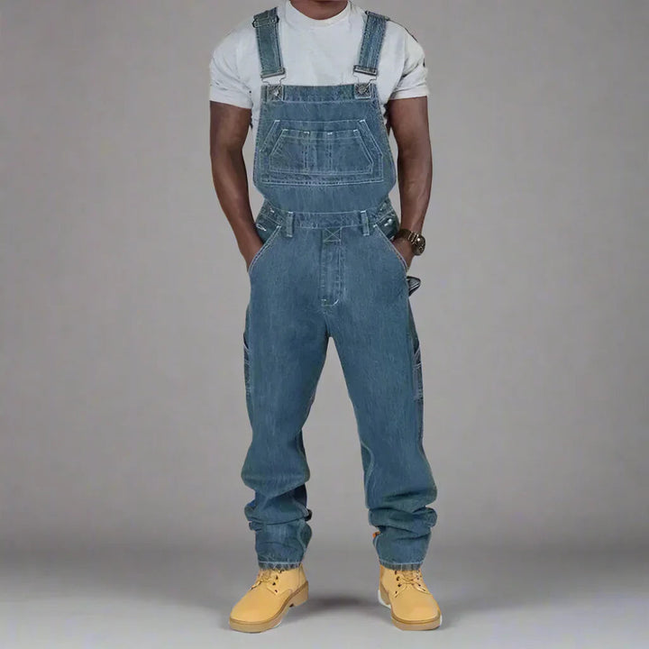 Sandro | Herren Denim Overall mit funktionalen Taschen