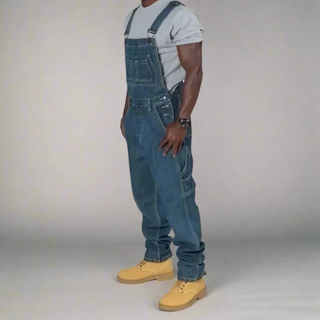 Sandro | Herren Denim Overall mit funktionalen Taschen