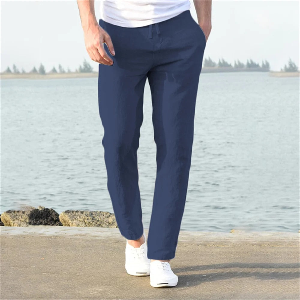 Theo | Leichte Herren Leinenhose mit Kordelzug