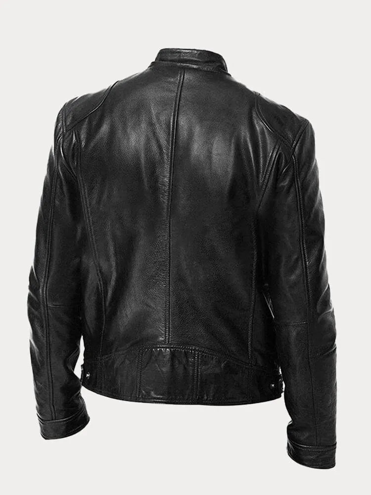 Tarek | Herren Lederjacke mit Stehkragen