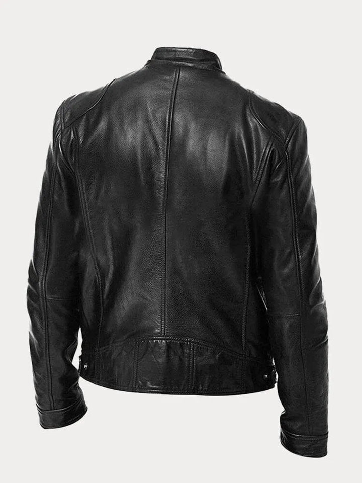 Tarek | Herren Lederjacke mit Stehkragen