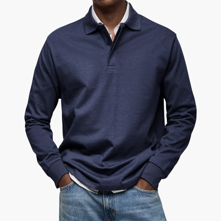 Milan | Herren Langarm Poloshirt mit Knopfleiste