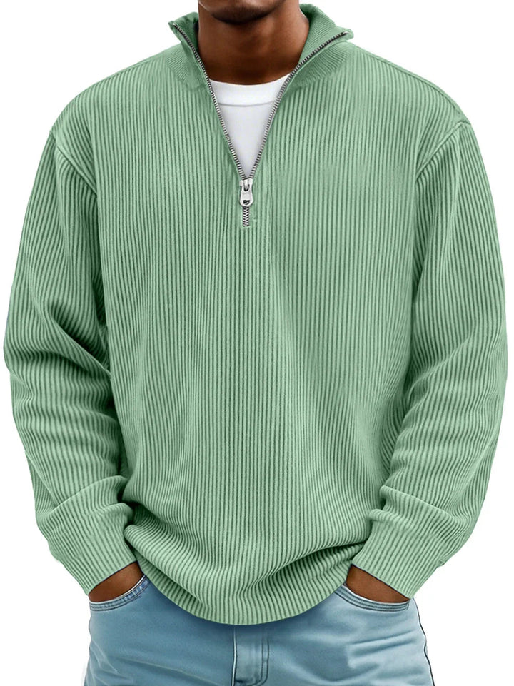 Lio | Men's Sweater with Zipper Collar