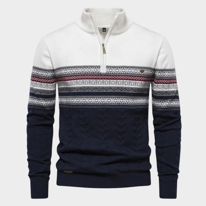Sweatshirt mit Reißverschluss am Kragen - weiß