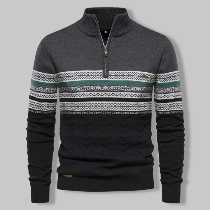 Sweatshirt mit Reißverschluss am Kragen - dunkelgrau