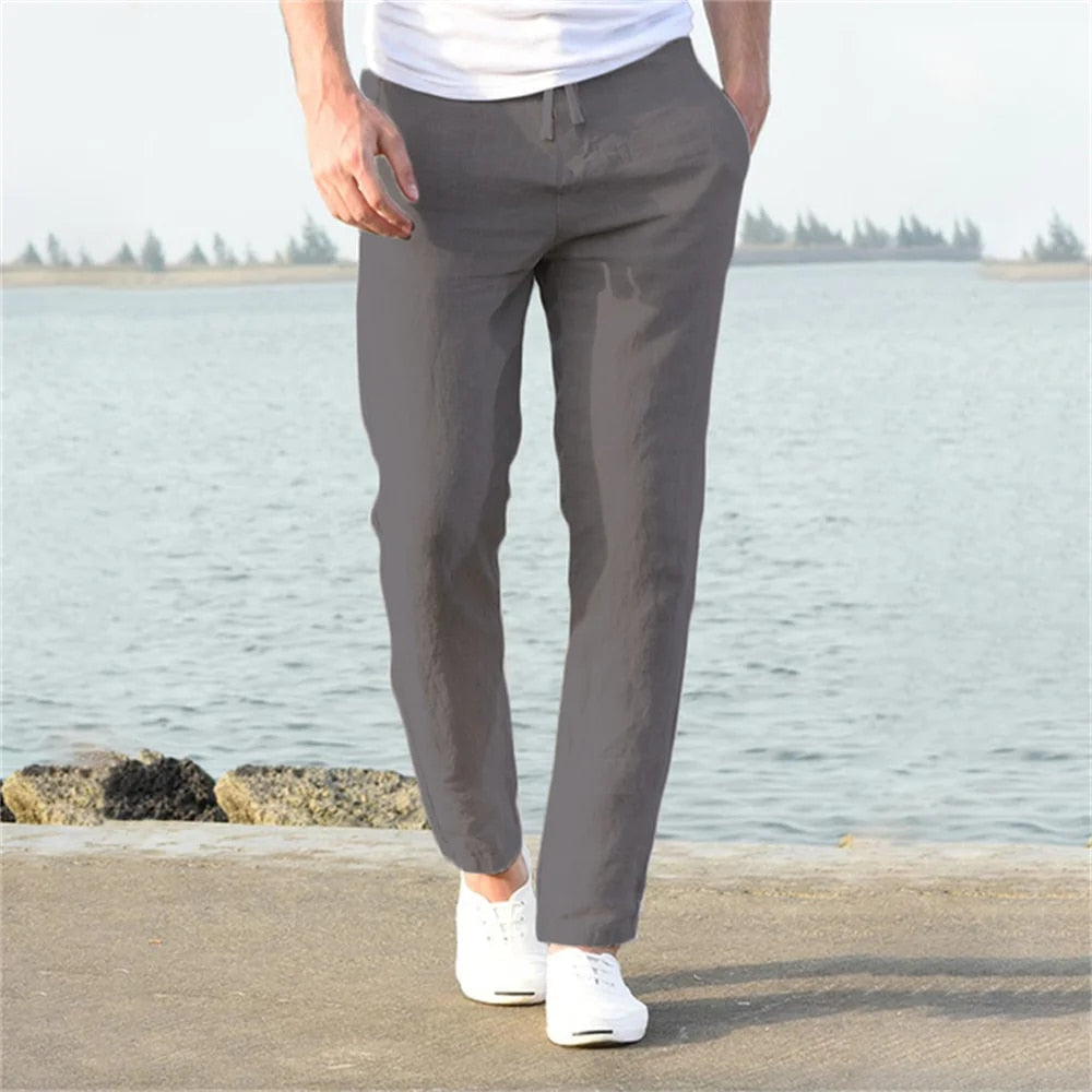 Theo | Leichte Herren Leinenhose mit Kordelzug