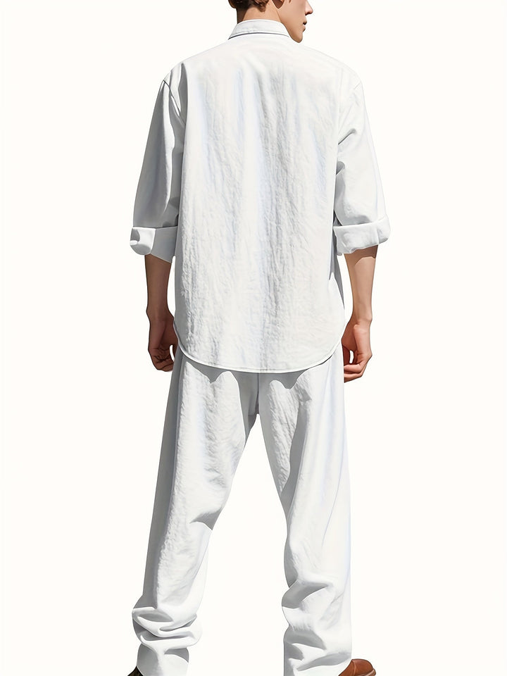 Damian | Herren Leinen Set mit Hemd und Hose