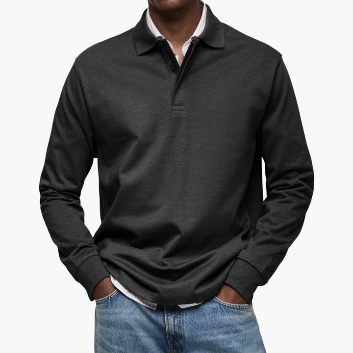 Milan | Herren Langarm Poloshirt mit Knopfleiste