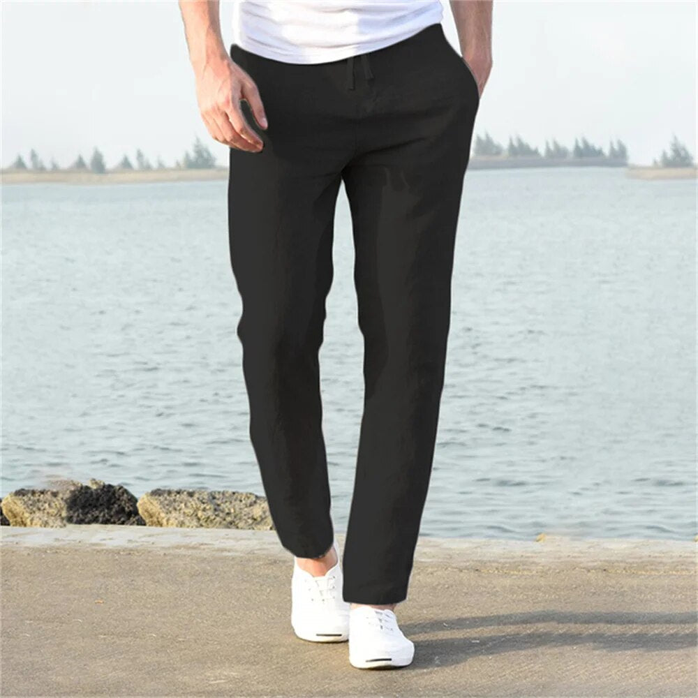 Theo | Leichte Herren Leinenhose mit Kordelzug