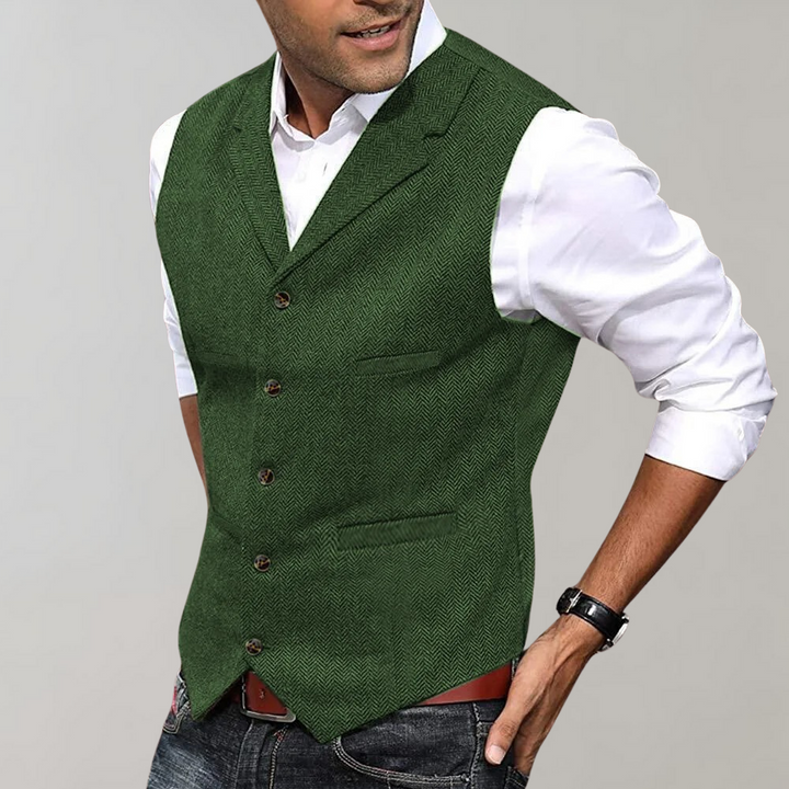 Johannes | Herren Slim Fit Weste mit Revers