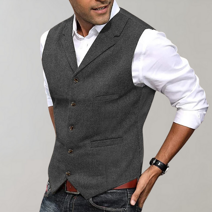 Johannes | Herren Slim Fit Weste mit Revers