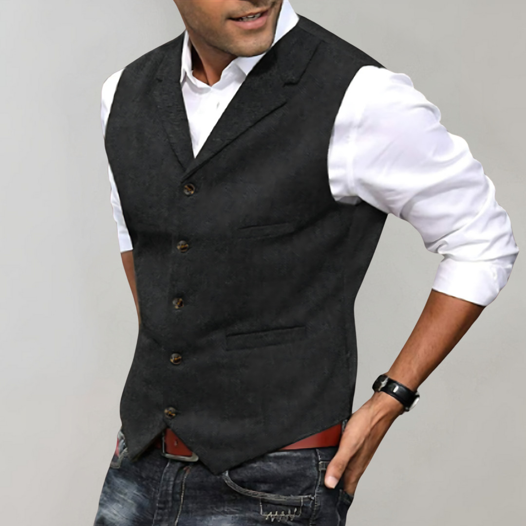 Johannes | Herren Slim Fit Weste mit Revers