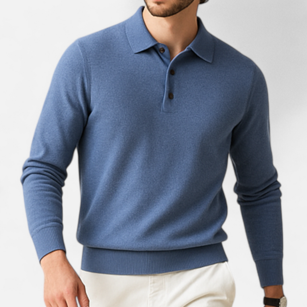 Felix | Herren Merino Polo Pullover mit Kragen