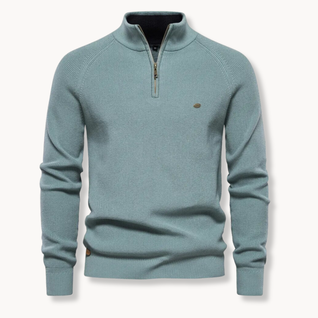 Slim-Fit Half-Zip Pullover für Herren - blau