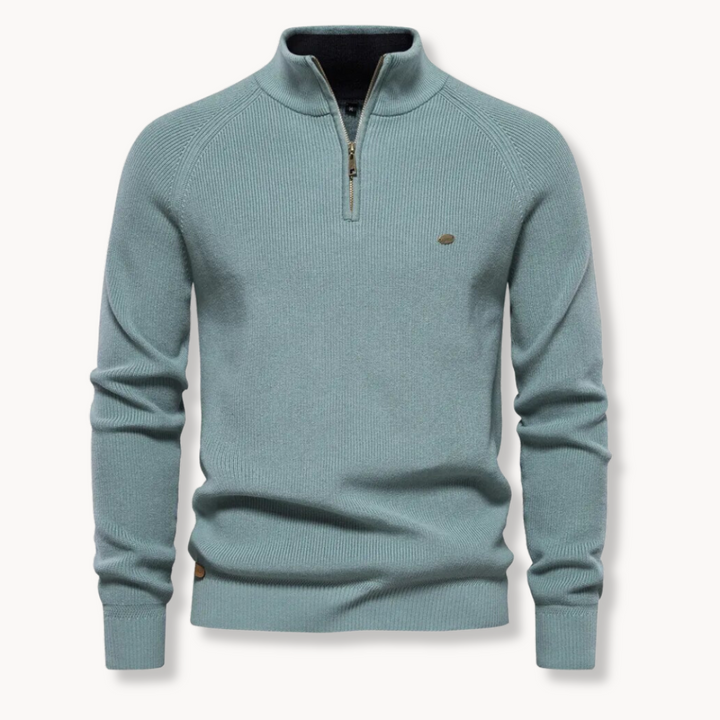 Slim-Fit Half-Zip Pullover für Herren - blau
