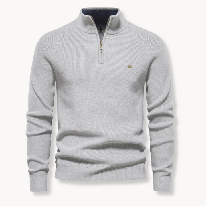 Slim-Fit Half-Zip Pullover für Herren - grau