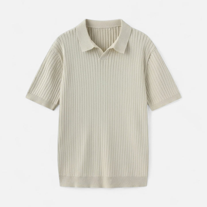 Herren Kurzarm Geripptes Strick Polo | Klassisch