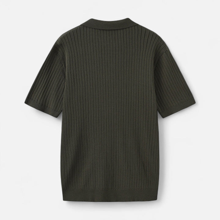 Herren Kurzarm Geripptes Strick Polo | Klassisch