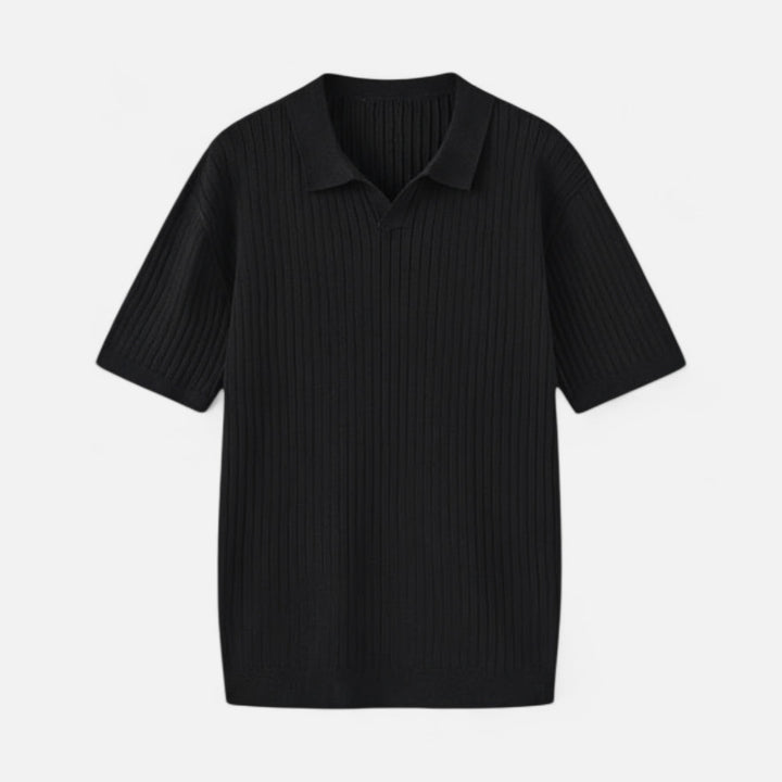 Herren Kurzarm Geripptes Strick Polo | Klassisch