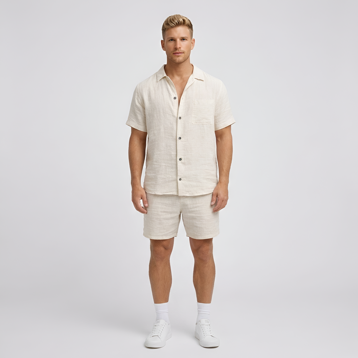 Herren Kurzarm Hemd & Shorts Set | Sommer