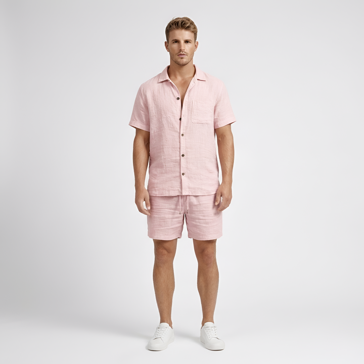 Herren Kurzarm Hemd & Shorts Set | Sommer