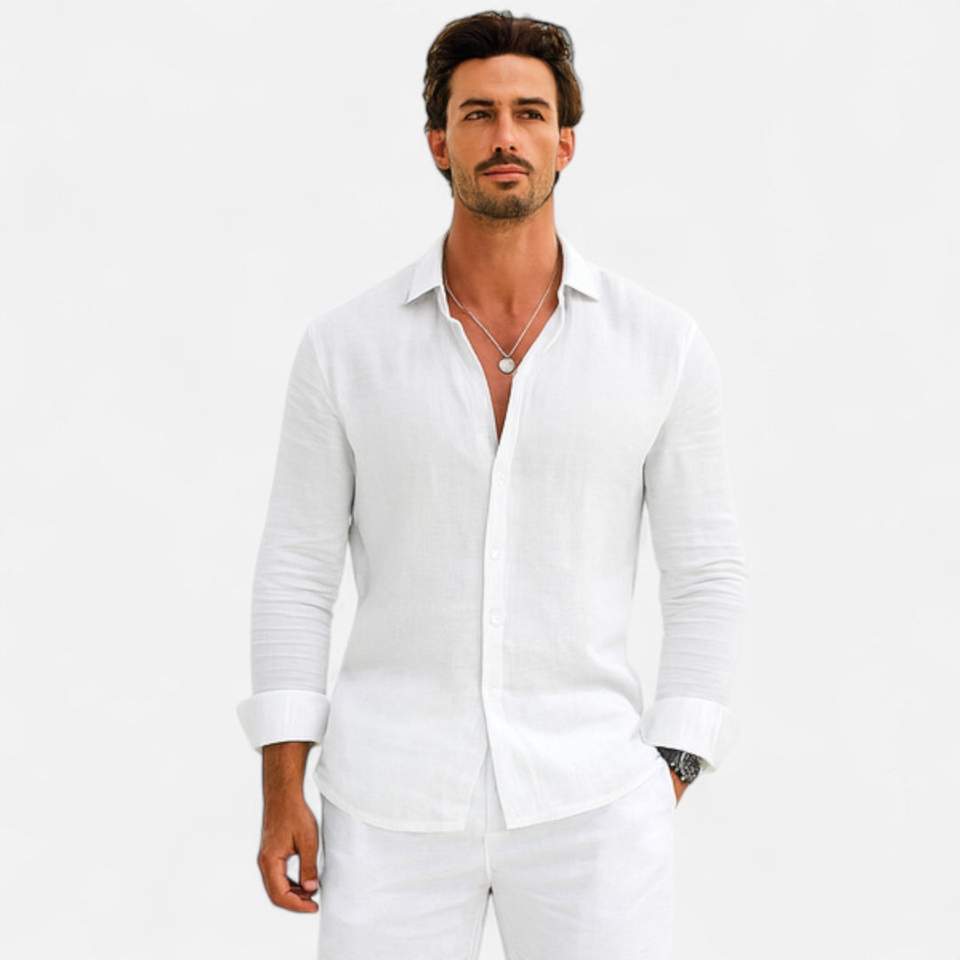 Herren Langarm Freizeit Hemd mit Knopfleiste | Minimal 
