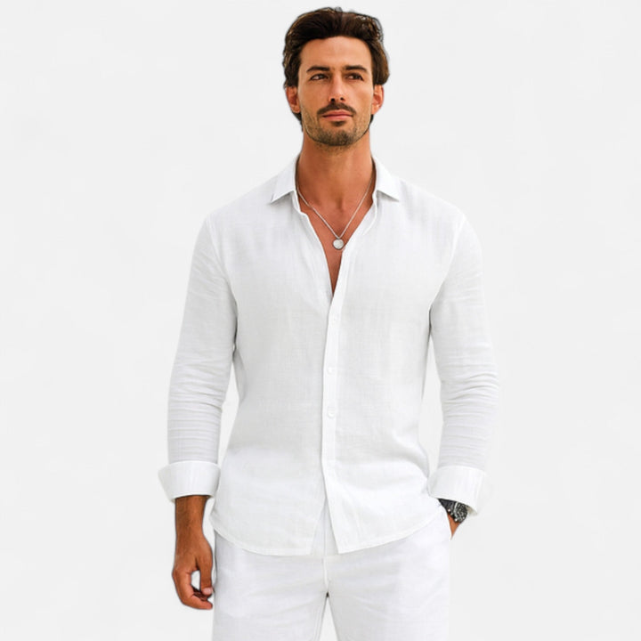 Herren Langarm Freizeit Hemd mit Knopfleiste | Minimal 