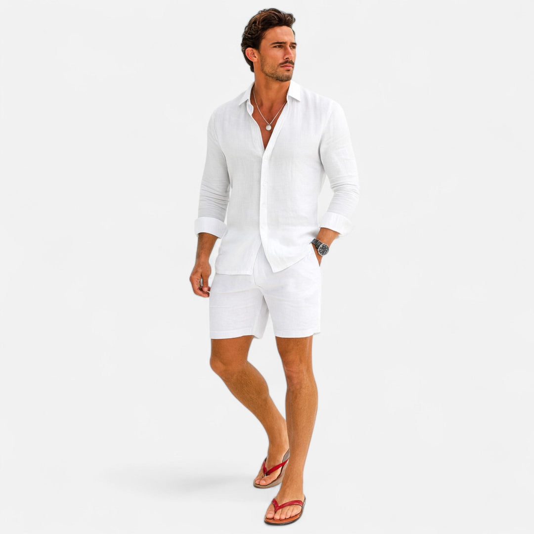 Herren Langarm Freizeit Hemd mit Knopfleiste | Minimal