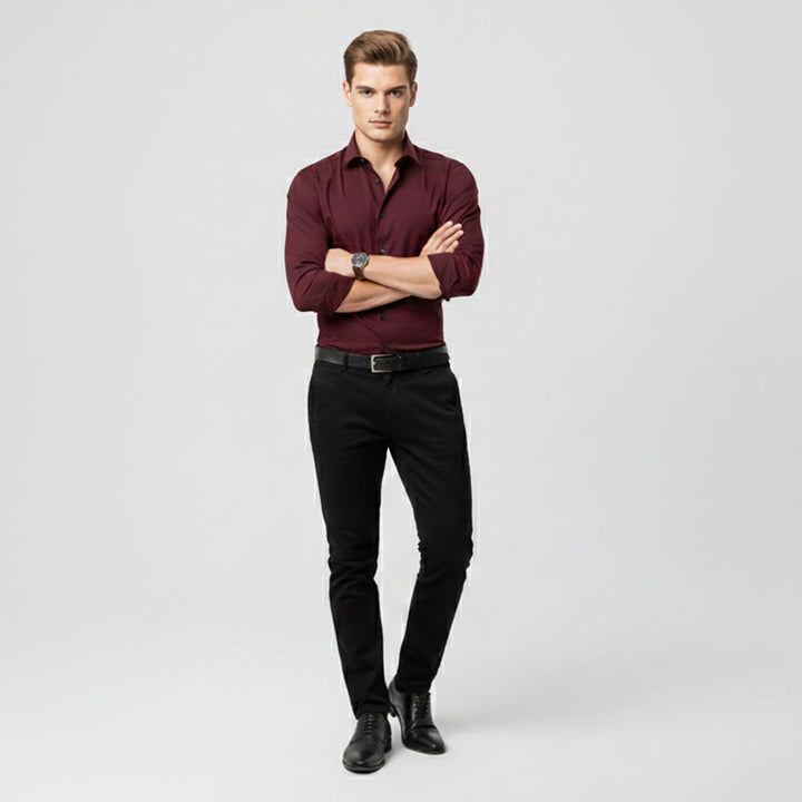 Herren Langarm Hemd mit Kragen | Formal