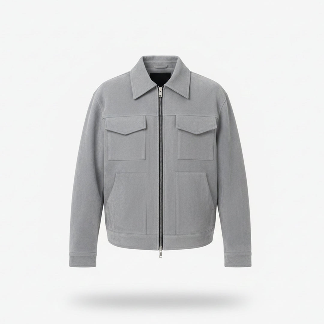 Herren Langarm Jacke mit Kragen | Minimalistisch