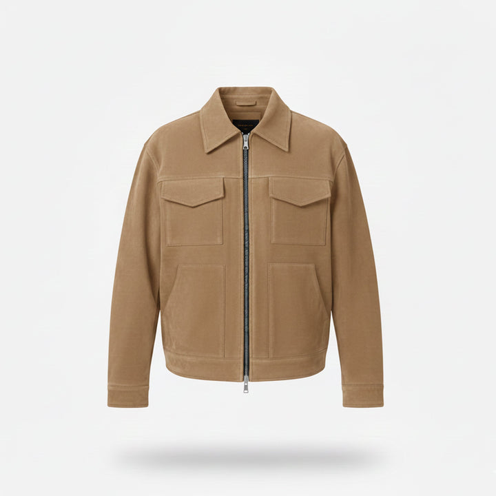 Herren Langarm Jacke mit Kragen | Minimalistisch