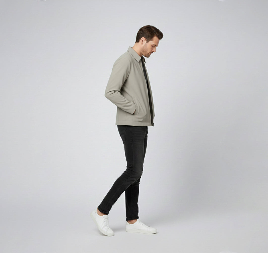 Herren Langarm Jacke mit Reißverschluss | Alltagsstil