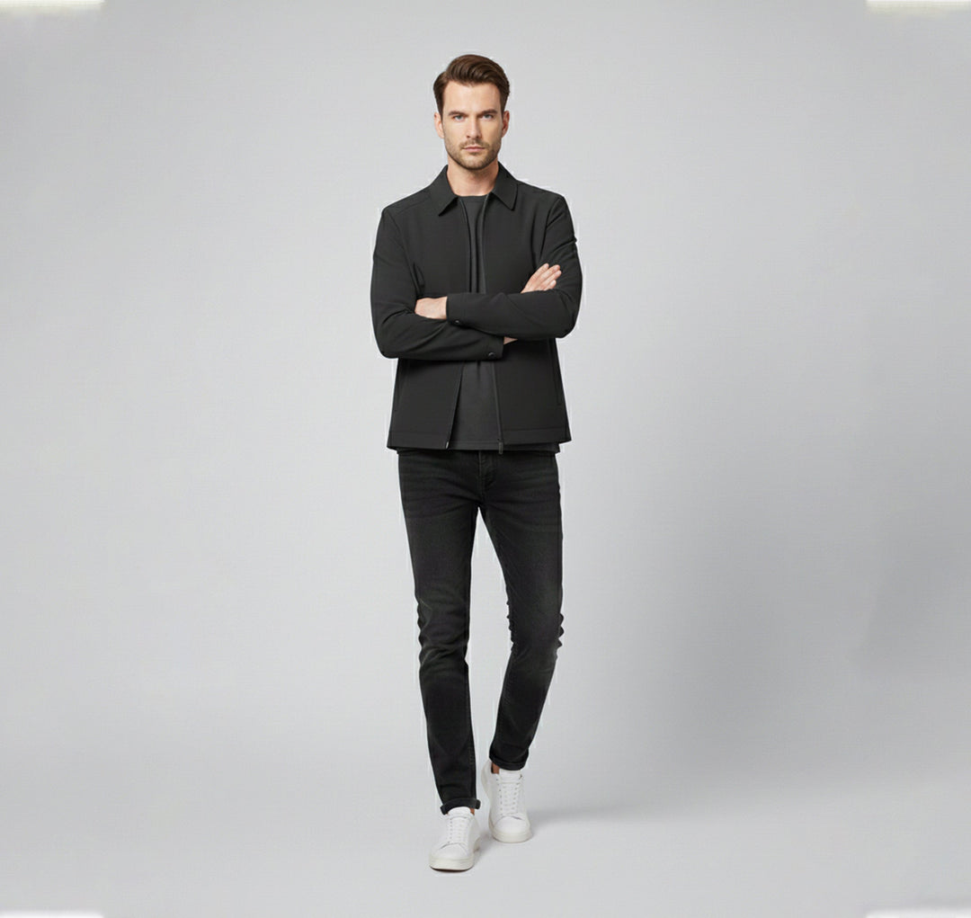 Herren Langarm Jacke mit Reißverschluss | Alltagsstil 