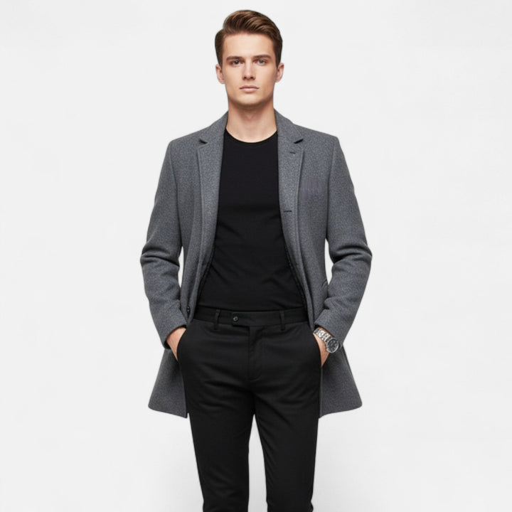 Herren Langarm Mantel mit Reverskragen | Formal