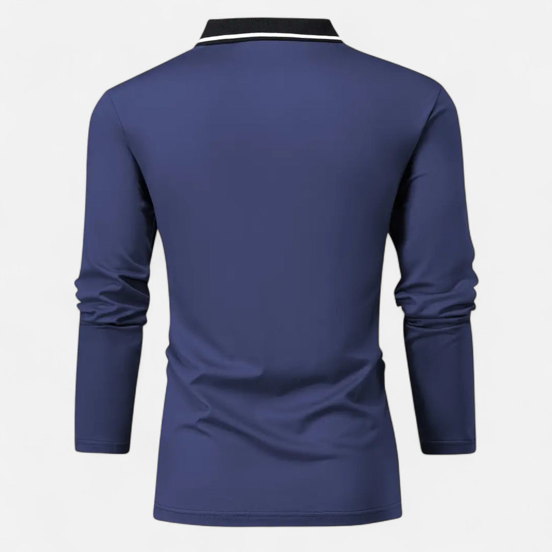 Herren Langarm Polo-Oberteil mit Kragen | Modern