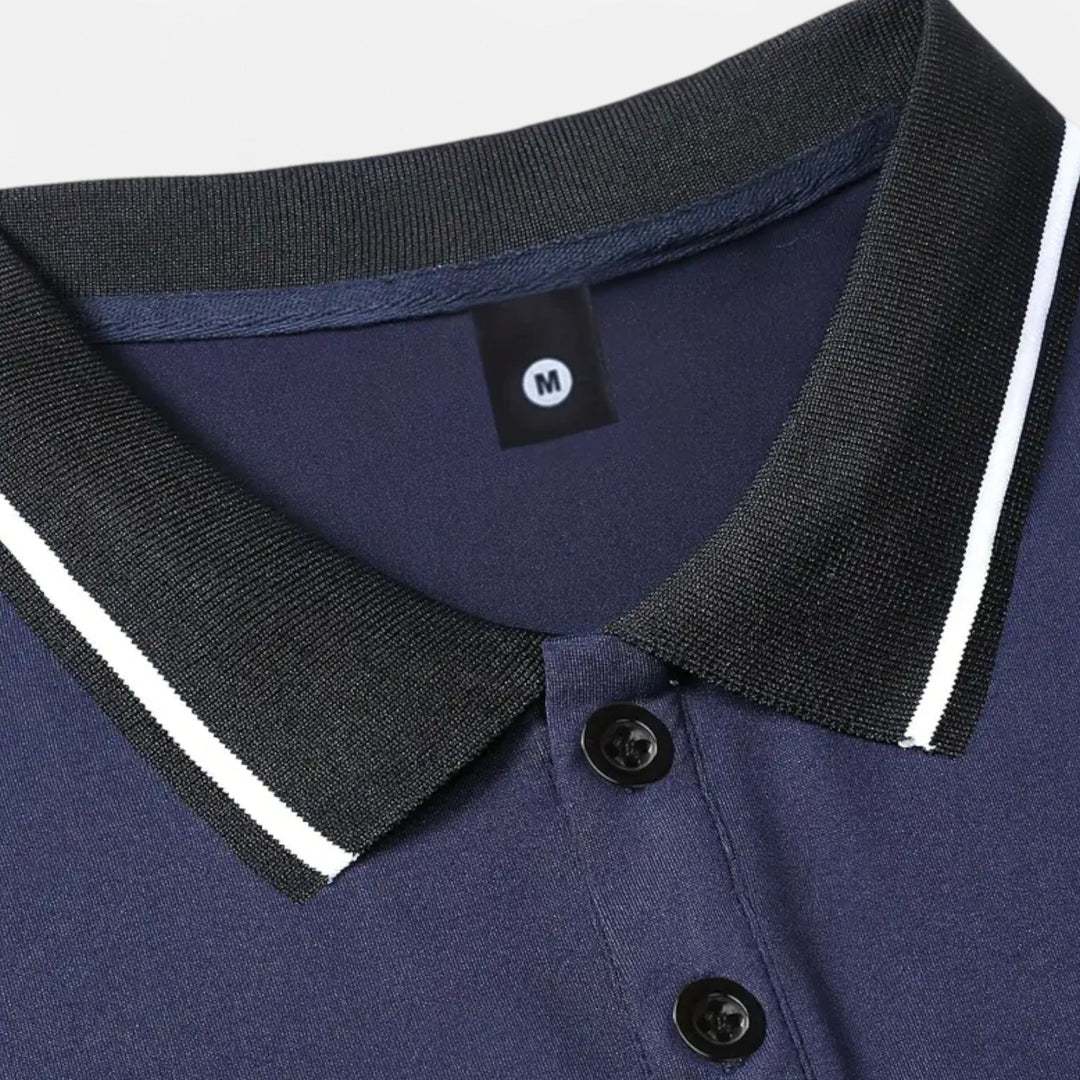 Herren Langarm Polo-Oberteil mit Kragen | Modern