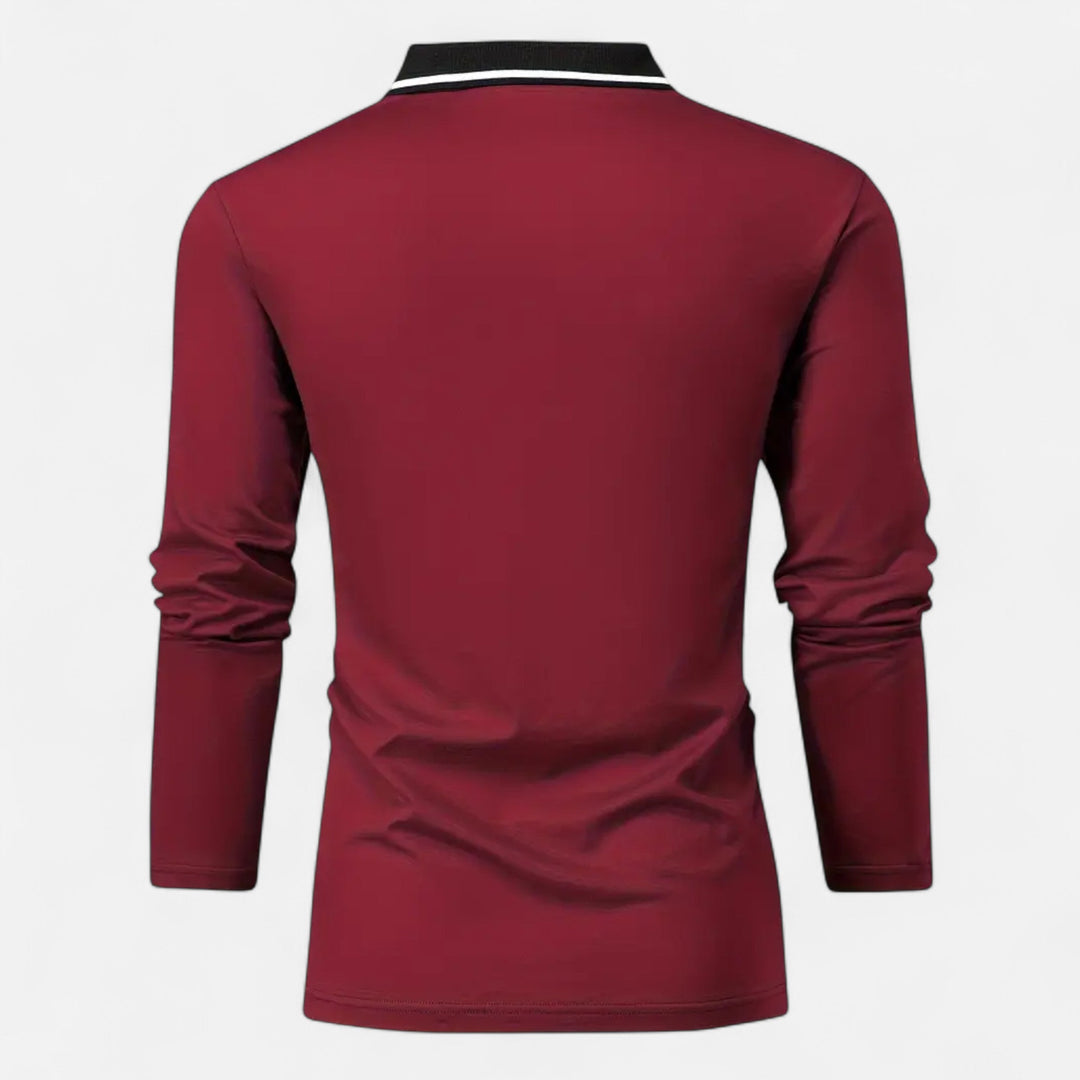 Herren Langarm Polo-Oberteil mit Kragen | Modern
