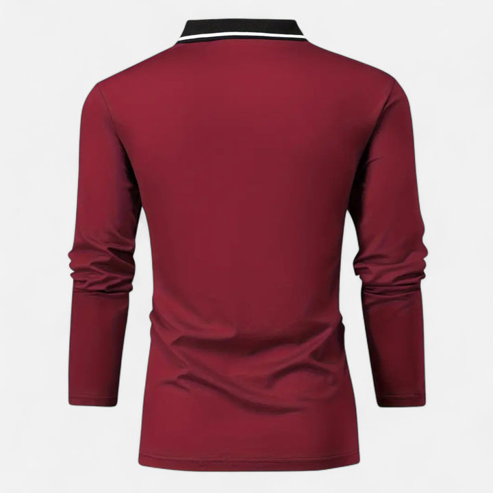 Herren Langarm Polo-Oberteil mit Kragen | Modern