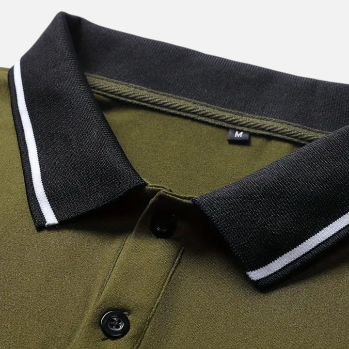 Herren Langarm Polo-Oberteil mit Kragen | Modern